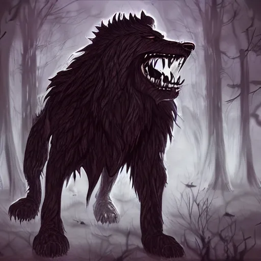 fenrir as a monster, art style, scary atmosphere, | Stable Diffusion ...