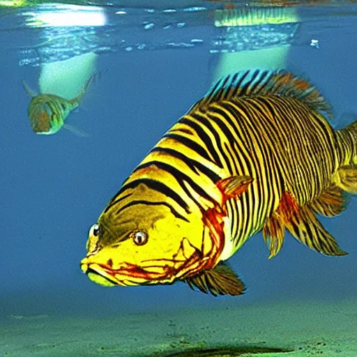 tiger fish hybrid, mix of a fish and a tiger, cross