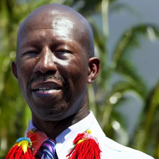 Prompt: dr. keith rowley as a rastafarian