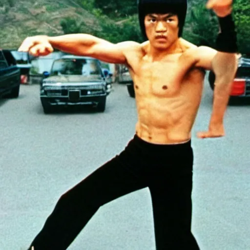 Prompt: Bruce Lee if he was 70 years old