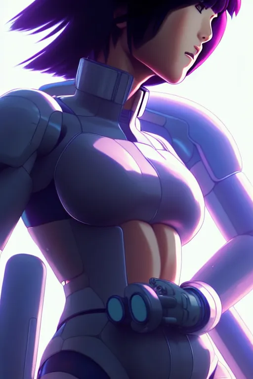 Image similar to a fullbody portrait of motoko kusanagi on top of a tachikoma : : stand alone complex, ghost in the shell, netflix : : by ilya kuvshinov, rossdraws, artgerm, sola digital arts, anti aliasing, raytracing : :