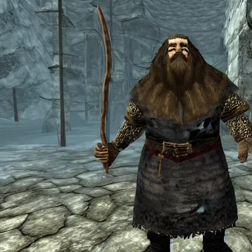 Prompt: ps 1 hagrid skyrim npc