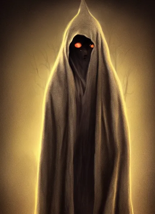 Prompt: scared pale man, wearing cloak and hood, fantasy, portrait in the style of craola, macro lens, shallow depth of field, highly detailed, digital painting, trending artstation, concept art, illustration, cinematic lighting, vibrant colors, photorealism, epic, octane render, magic the gathering artwork, centered