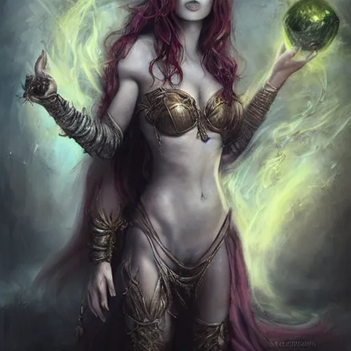 Image similar to Female sorceress by Livia Prima,fantasy,beautiful,pretty,masterpiece,stunning,high quality,full body,one subject,detailed