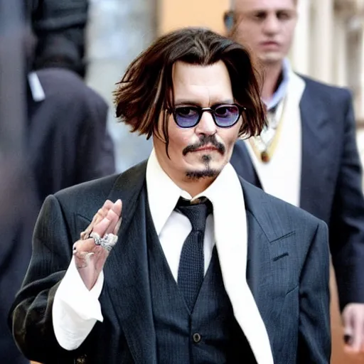 Prompt: Johnny Depp in a court case against Jesus