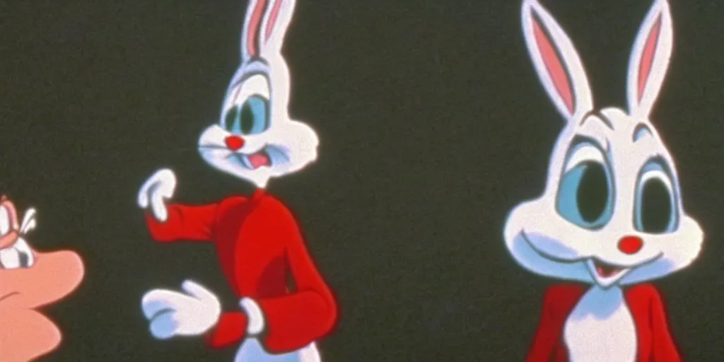 Prompt: a still of bugs bunny in twin peaks ( 1 9 9 0 ), tv still, hq, sharp, highly detailed