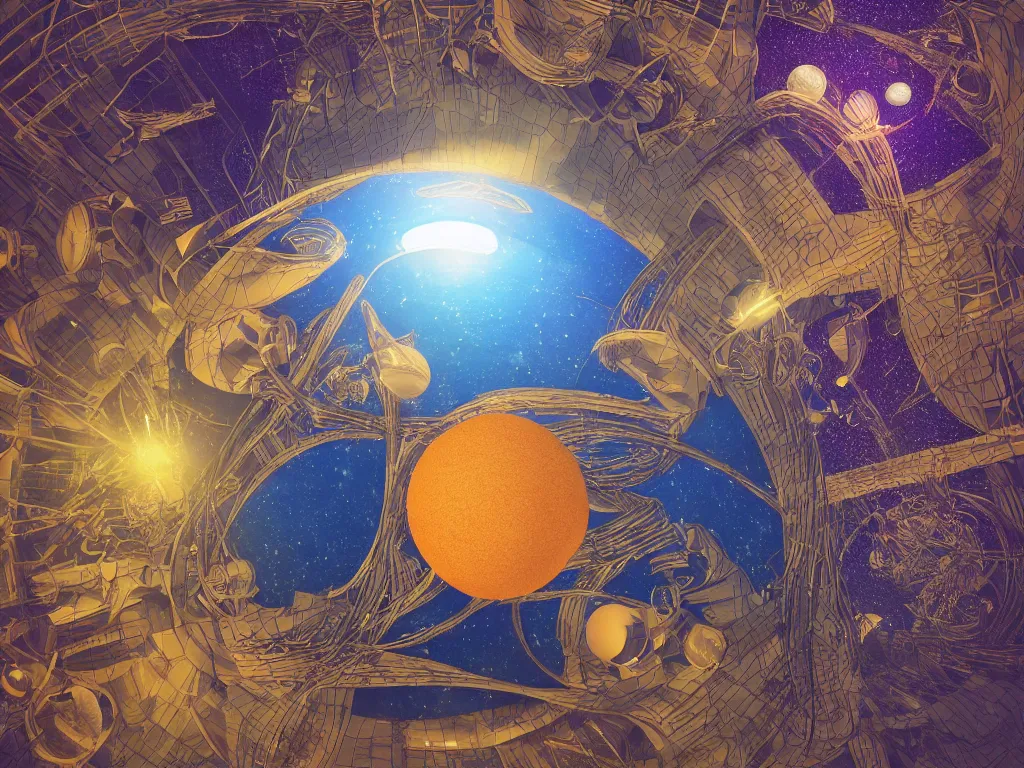 Prompt: 3 d render, sunlight study, the universe is a spheroid region 7 0 5 meters in diameter, art nouveau, by adriaen van der spelt and ( ( ( ( ( lisa frank ) ) ) ) ), 8 k, sharp focus, octane render