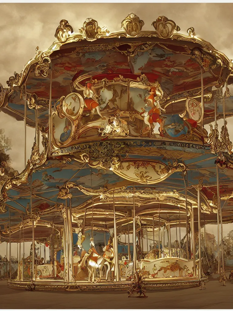 Image similar to carousel by disney concept artists, blunt borders, rule of thirds