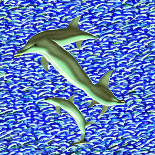 Image similar to magic eye image of a dolphin