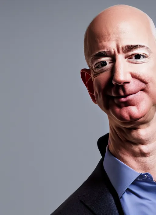 Prompt: photo of Jeff Bezos, portrait photography, 85mm, studio lighting