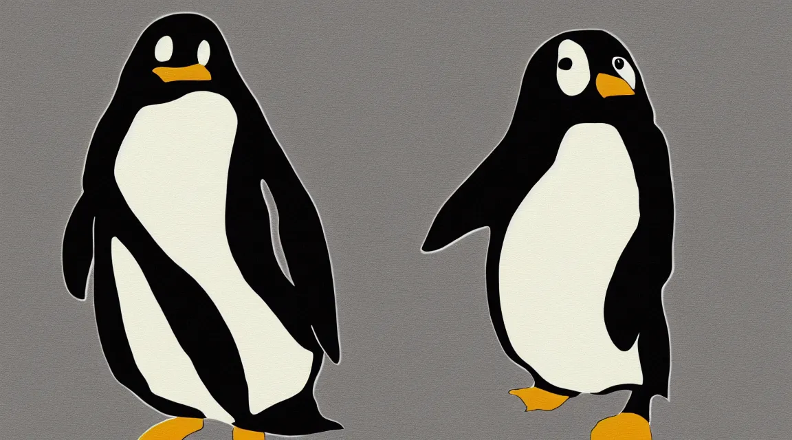 Image similar to Linux Tux penguin wallpaper painted by fancisco de goya