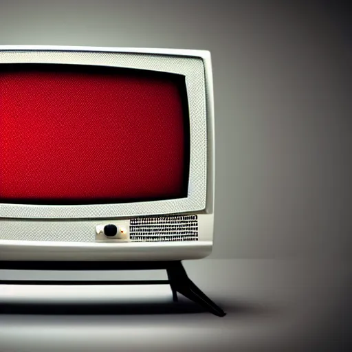 Image similar to old tv showing red background with a white arrow