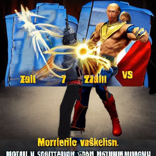 Image similar to mortal combat zalenskiy vs putin