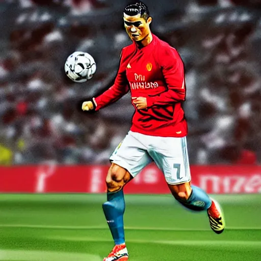 Prompt: cristiano ronaldo, by adrian wilkins