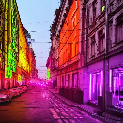 Prompt: neon budapest cyber