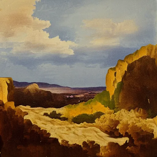 Prompt: a landscape in jaen in the style of domenikos theotokopoulos