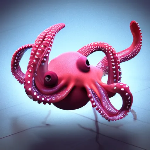 Image similar to smile octopus, octane render