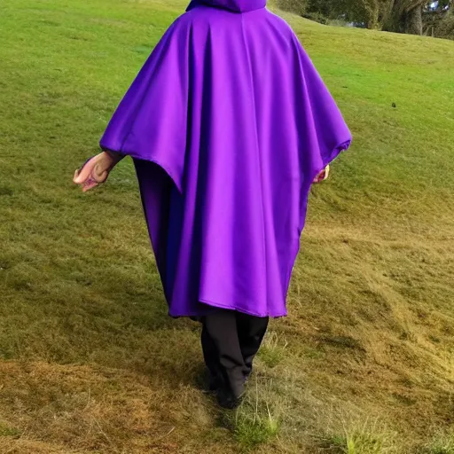 Prompt: purple cloak, full body