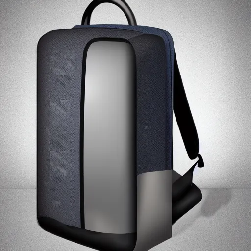 Image similar to man wearing a refridgerator back pack, product rendering, realistic,