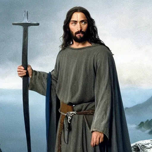 Image similar to Jesus in lord of the rings