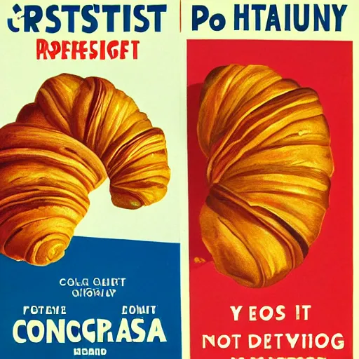 Image similar to croissant propaganda poster