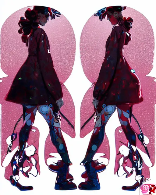 Prompt: james jean isolated vinyl figure harajuku girl character design, figure photography, dynamic pose, holographic undertones, glitter accents on figure, anime stylized, accurate fictional proportions, high delicate defined details, ethereal lighting