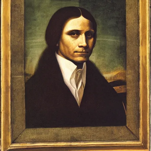 Image similar to portrait of barack obama, short hair. painting by leonardo da vinci