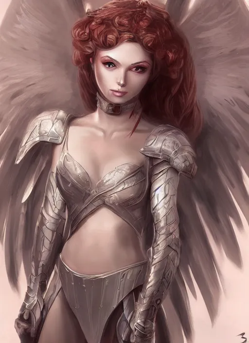 Image similar to concept art, angel knight girl, artstation trending, highly detailed