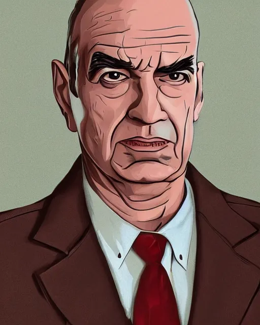 Image similar to a portrait of lalo salamanca from better call saul, highly detailed