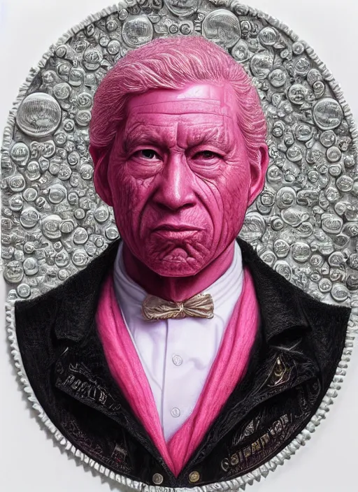 Prompt: portrait of the bubble gum emperor [ [ [ [ king ] ] ] ] made entirely of [ [ bubble gum ] ], highly detailed, intricate, by greg rutkowski, james gurney, wlop, artgerm