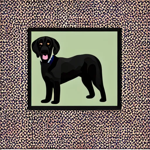 Image similar to black colley dog, poly art, high quality