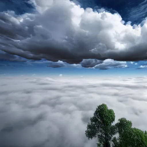 Image similar to running on clouds, 4k, post-processing, intricate, detailed, photorealistic imagery