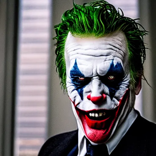 Image similar to film still of Gary Busey as joker in the new Joker movie