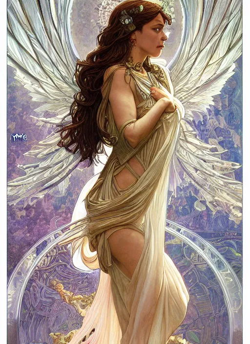 Image similar to Angel demon as a beautiful woman, fantasy, intricate, elegant, highly detailed, centered, digital painting, artstation, concept art, smooth, sharp focus, illustration, art by artgerm and donato giancola and alphonse mucha