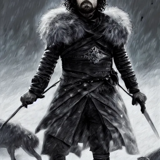 Prompt: peter dinklage as jon snow, digital painting, extremely detailed, 4 k, intricate, brush strokes, mark arian, artgerm, bastien lecouffe - deharme
