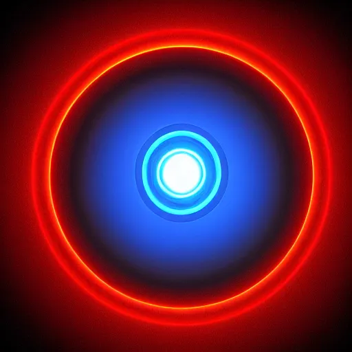 Prompt: blue circle of light, sci - fi, hologram