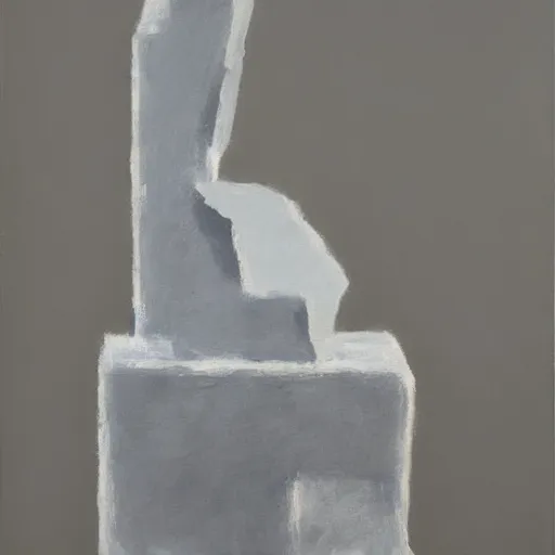 Prompt: a painting of an abstract sculpture by Ivan Seal and The Caretaker