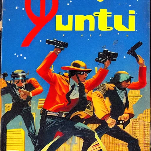 Image similar to 1979 OMNI Magazine, bank robbers fleeing the police, Highly Detailed, 8k :4 by Vincent Di Fate : 8