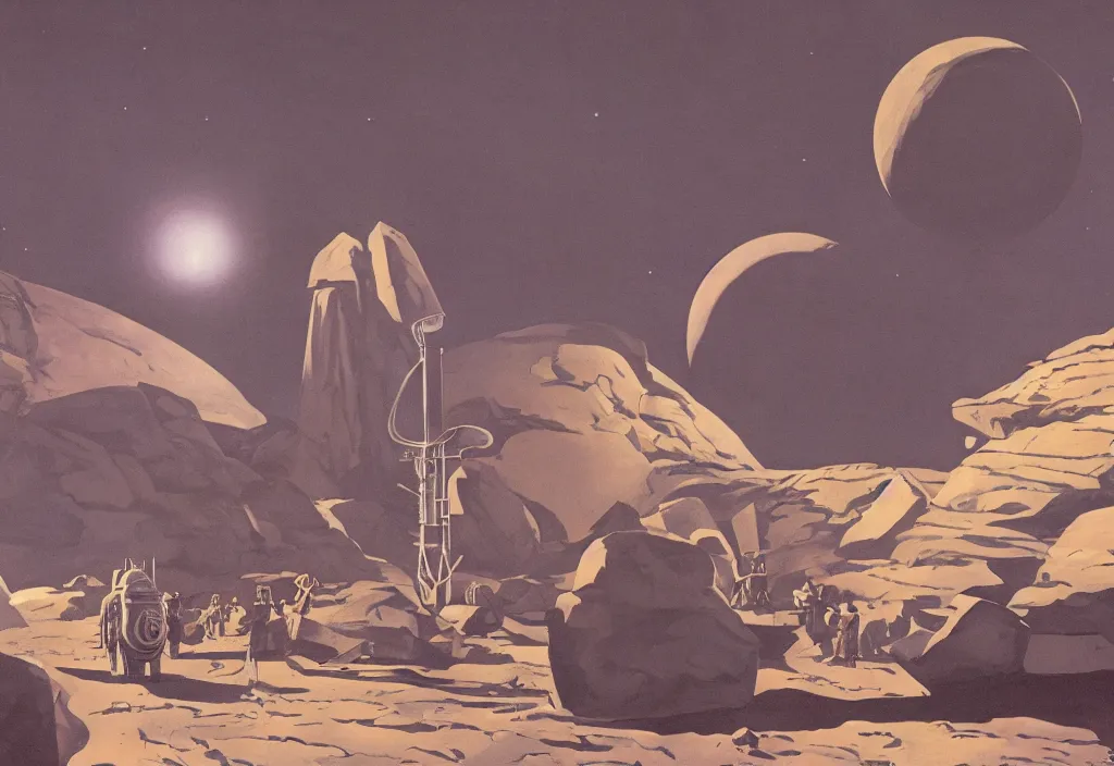 Image similar to Destination Moon, Rick Guidice, Chesley Bonestell, Lucien Rudaux, Rolf Klep, Fred Freeman, George Pal