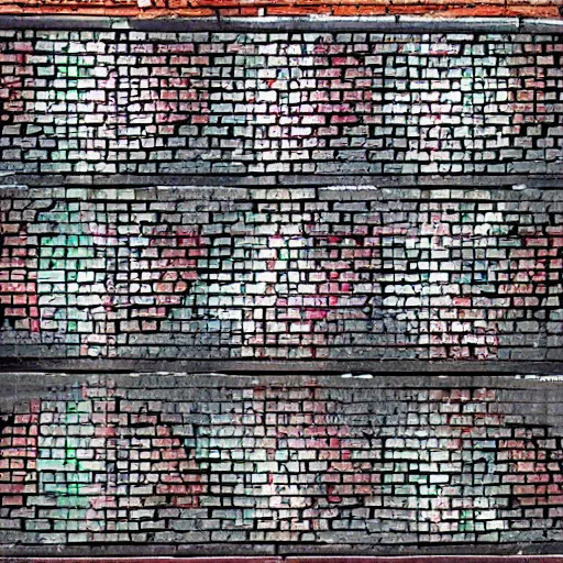 Image similar to street art odd - looking textured glee pattern, symmetrical