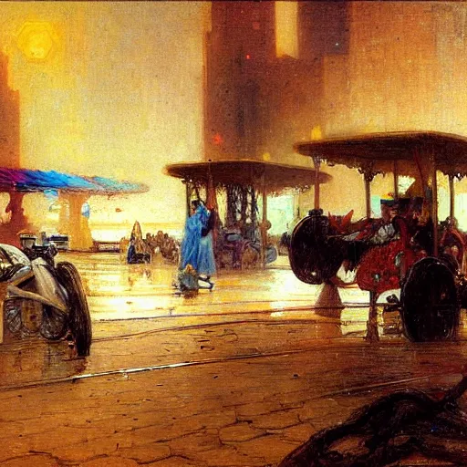 Prompt: gta : dubai, by gaston bussiere