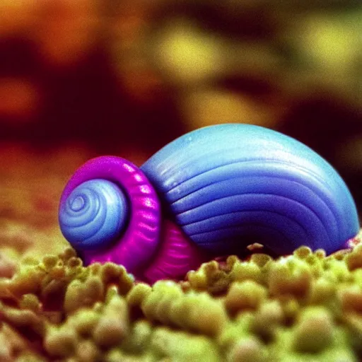 Image similar to vaporwave snail, 1980s