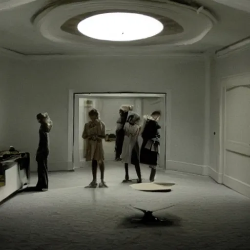 Image similar to The Backrooms, Stanley Kubrick cinematography