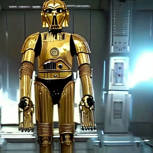 Image similar to screencap of c - 3 p 0 in a star wars movie