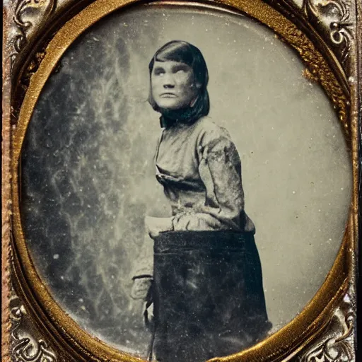 Image similar to tintype photo, freakshow