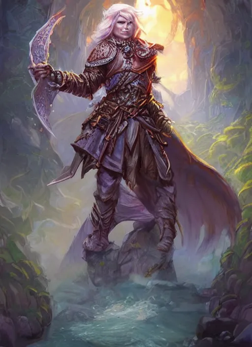 Image similar to cute, ultra detailed fantasy, dndbeyond, bright, colourful, realistic, dnd character portrait, full body, pathfinder, pinterest, art by ralph horsley, dnd, rpg, lotr game design fanart by concept art, behance hd, artstation, deviantart, hdr render in unreal engine 5