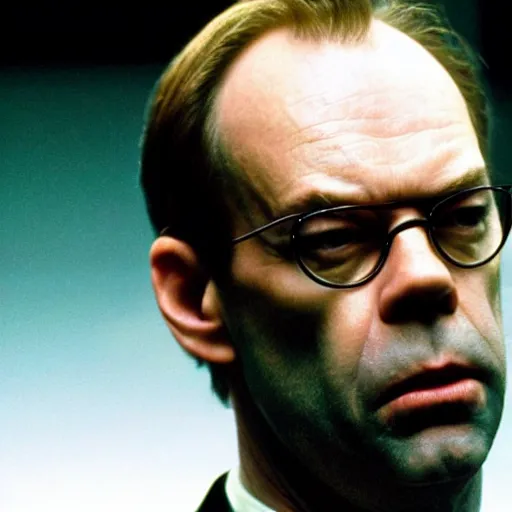 Prompt: ! dream close - up of hugo weaving as agent smith in the matrix, movie still frame, promotional image, imax 7 0 mm footage