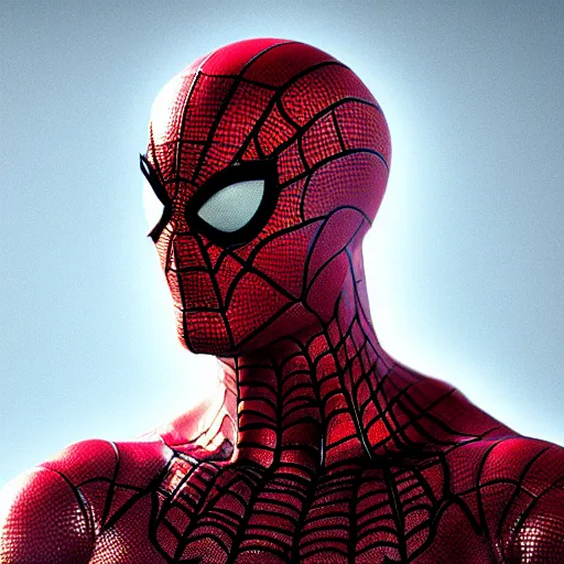 Image similar to Keanu Reeves as spiderman , muscle extremely detailed, fantastic details full face, mouth, trending on artstation, pixiv, cgsociety, hyperdetailed Unreal Engine 4k 8k ultra HD, WLOP