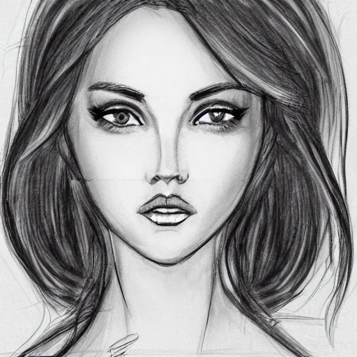 beautiful lady face. sketch | Stable Diffusion