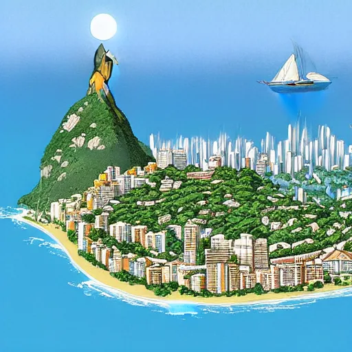 Prompt: Rio de janeiro by studio ghibli